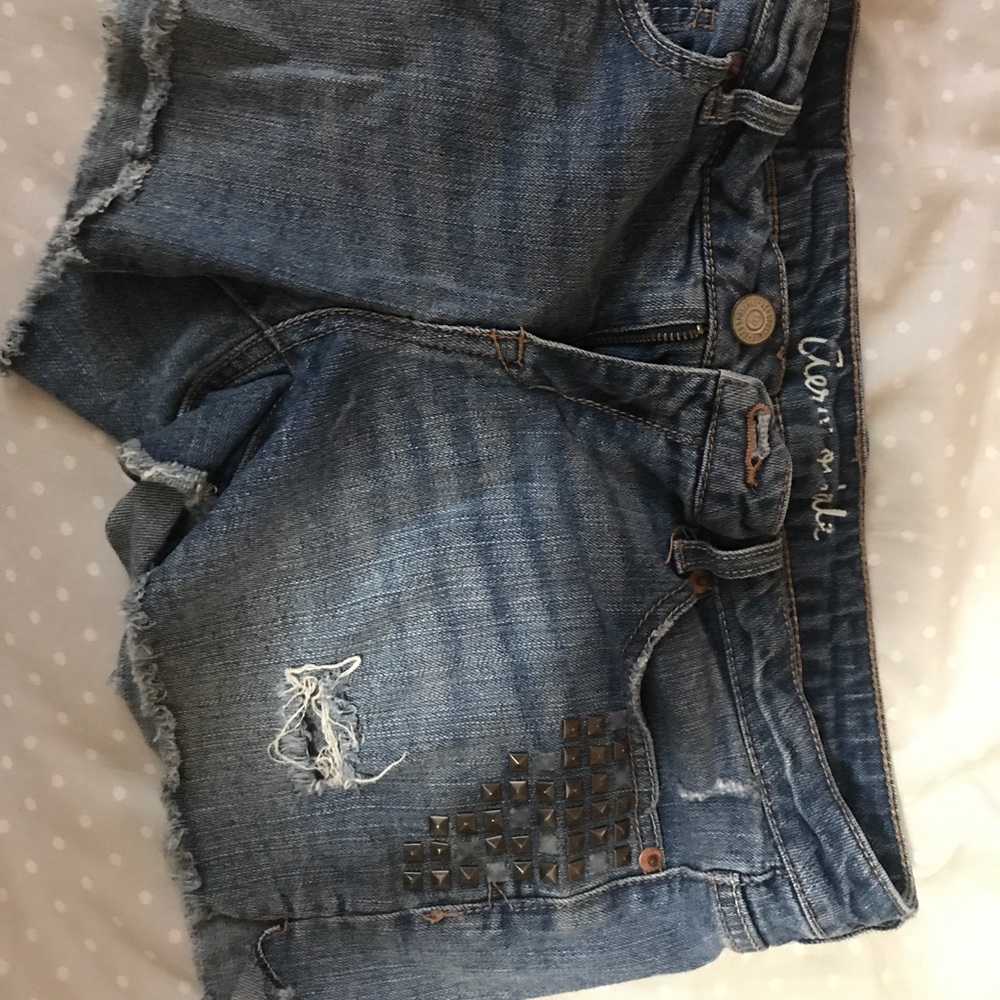 Aeropostale midi shorts with stud detail